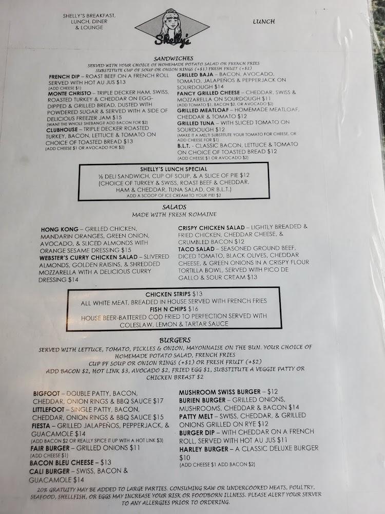 Shelly's Breakfast & Lunch Menu image 3